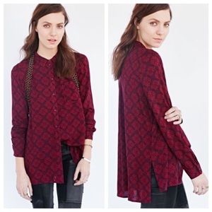 UO ecote Wine Deco Button Up